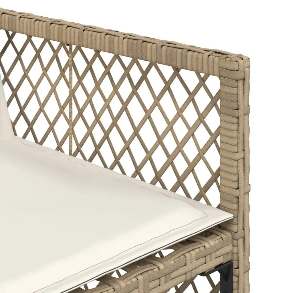 Outdoor Garden Chairs Set 4 pcs with Cushions Beige Poly Rattan Seating