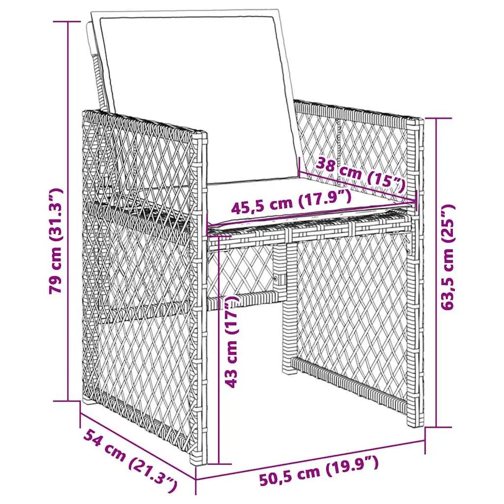 Garden Chairs Outdoor Seating 4 Piece Grey Poly Rattan Folding