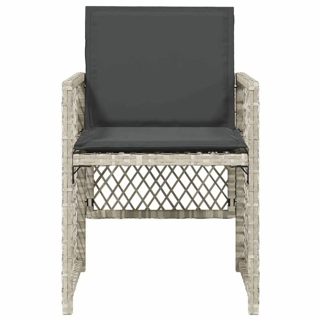 Garden Chairs Outdoor Seating 4 Piece Grey Poly Rattan Folding