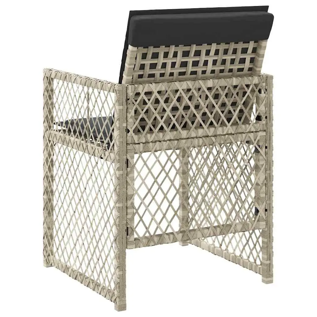 Garden Chairs Outdoor Seating 4 Piece Grey Poly Rattan Folding