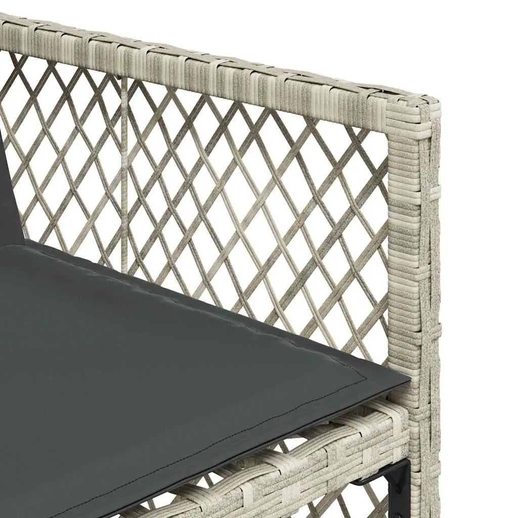 Garden Chairs Outdoor Seating 4 Piece Grey Poly Rattan Folding
