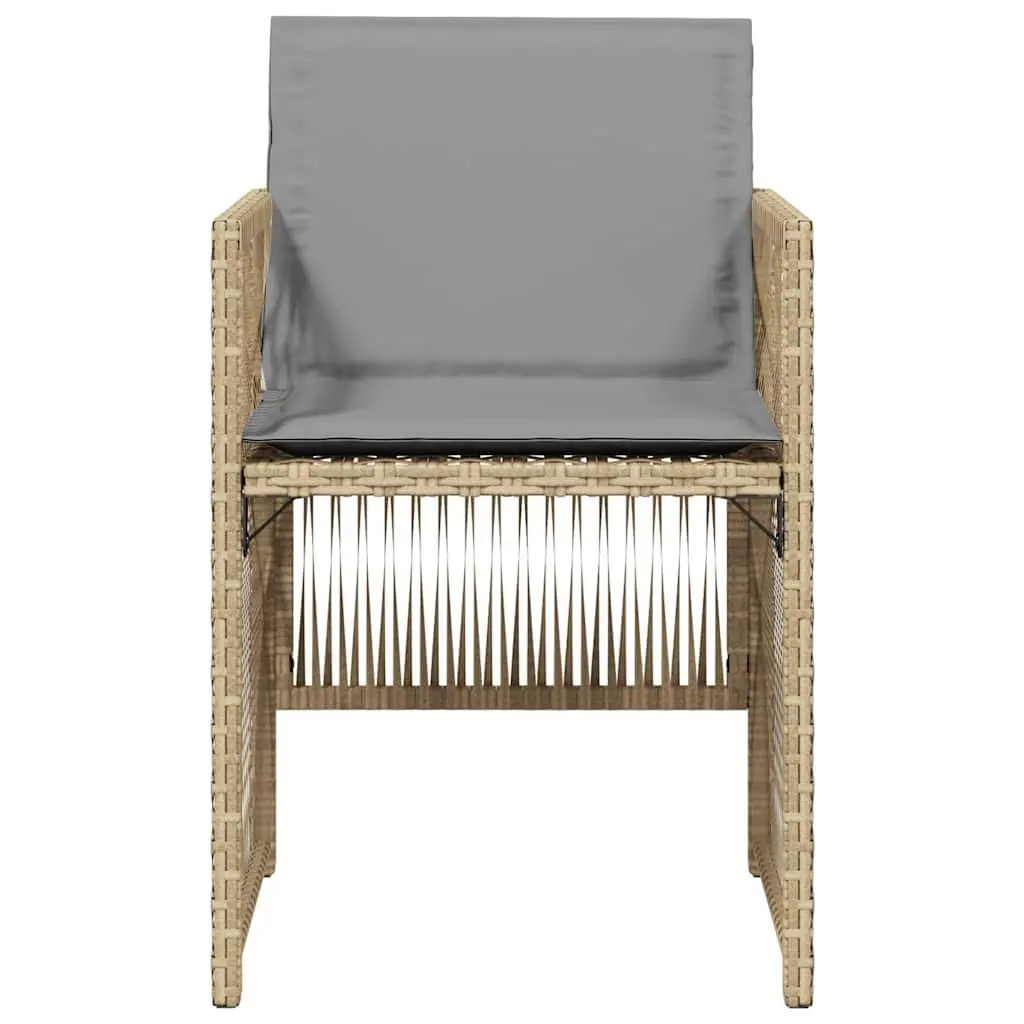 Outdoor Garden Chairs Set 4 Piece Cushioned Patio Seating Beige