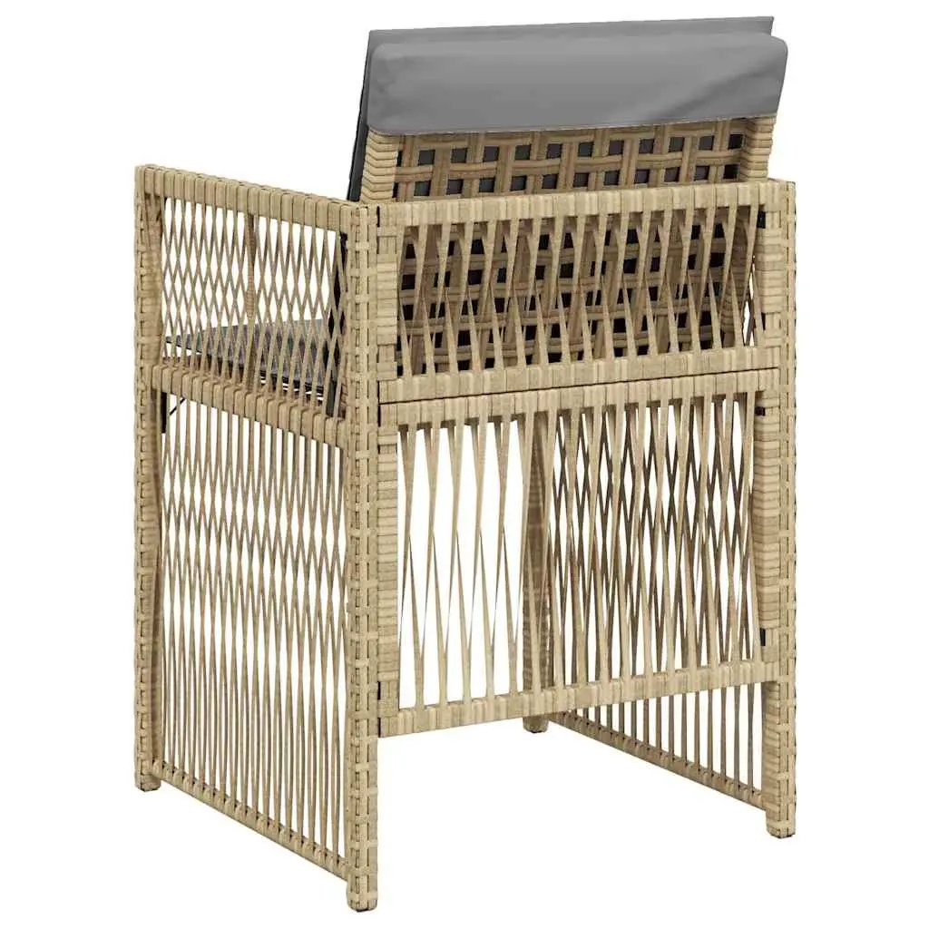 Outdoor Garden Chairs Set 4 Piece Cushioned Patio Seating Beige