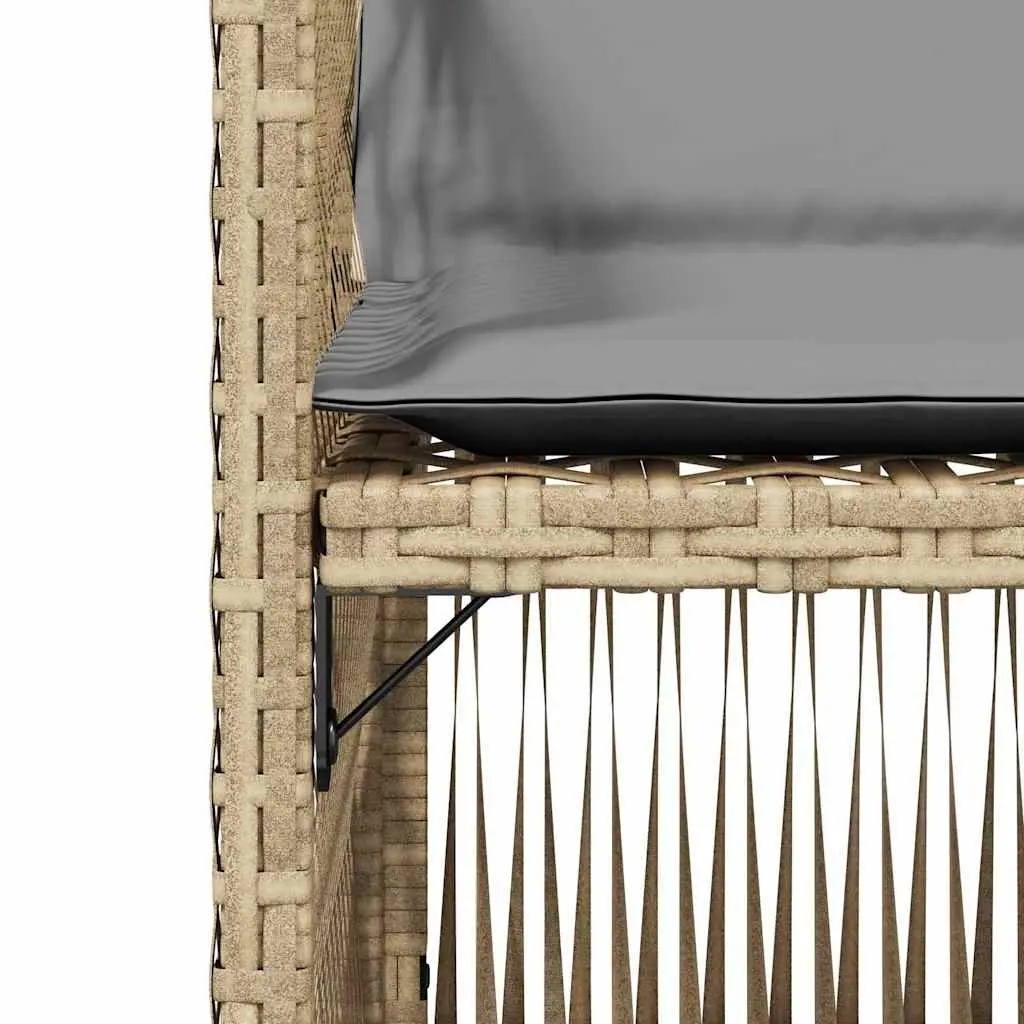 Outdoor Garden Chairs Set 4 Piece Cushioned Patio Seating Beige