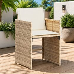 Value-Driven Beige Outdoor Chairs Set of 4 with Cushions