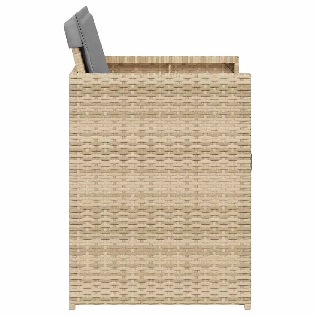 Outdoor Garden Chairs Set 4 Piece Padded Cushions Beige Poly Rattan Seating