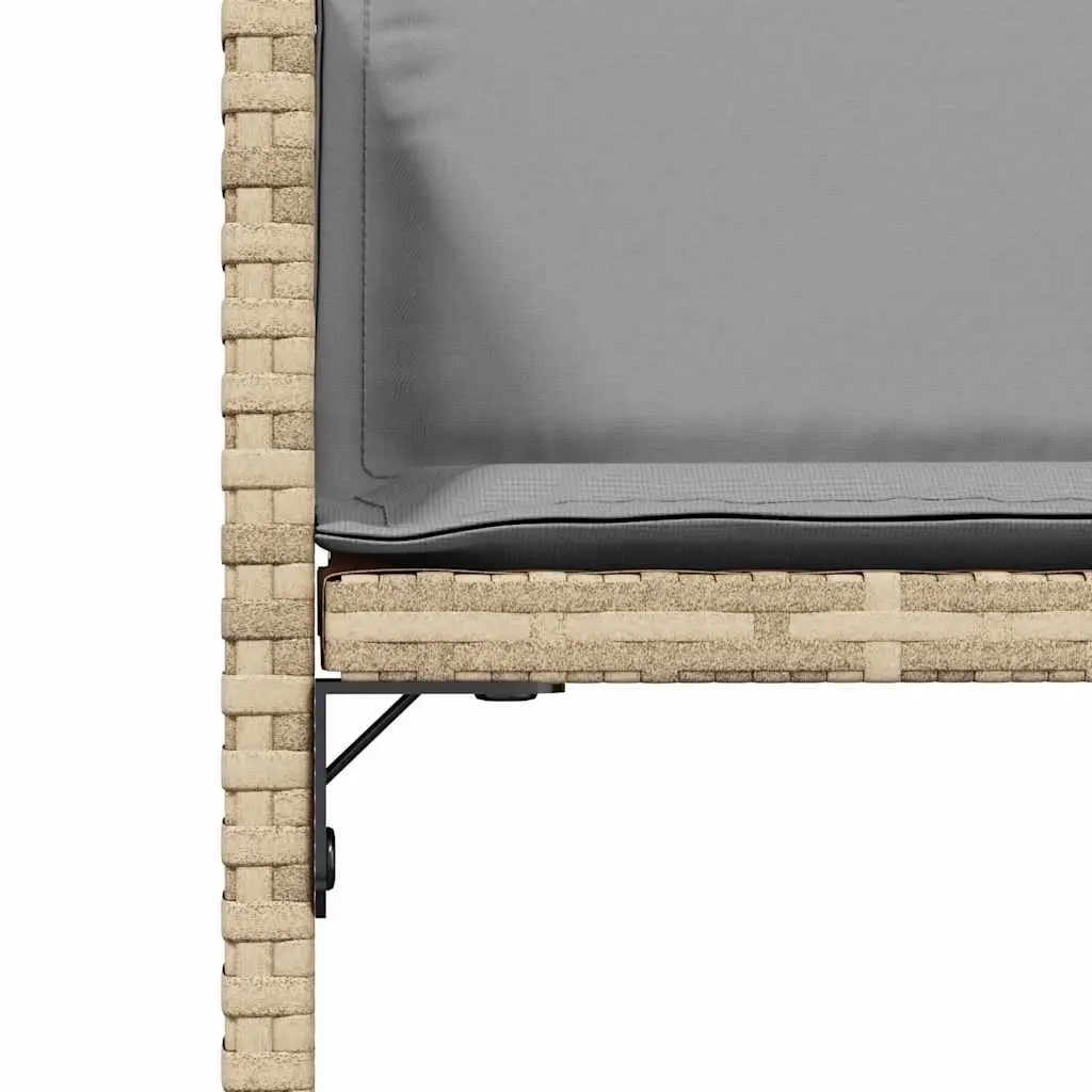 Outdoor Garden Chairs Set 4 Piece Padded Cushions Beige Poly Rattan Seating
