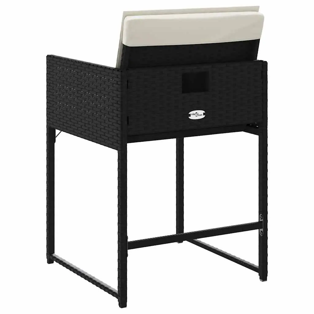 Outdoor Garden Chairs 4 pcs Black Poly Rattan with Cushions Comfortable Seating