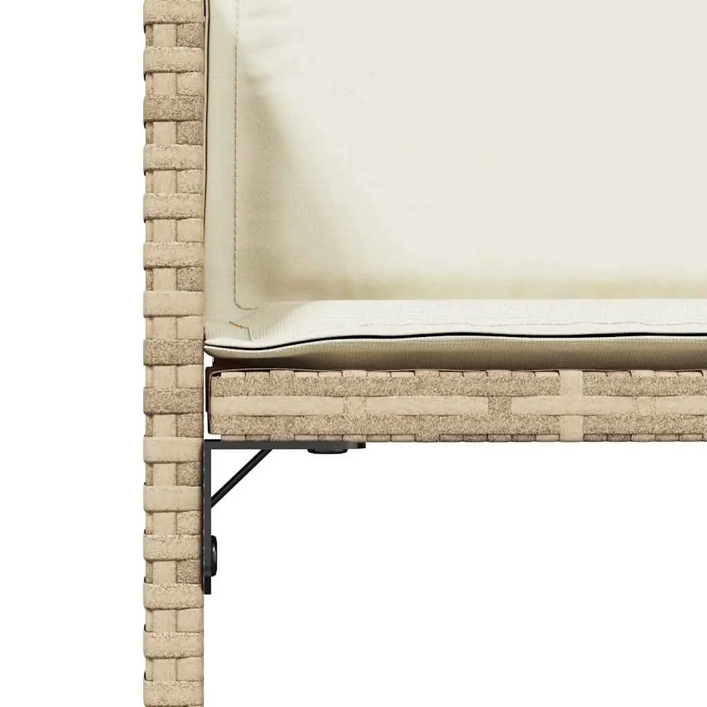 Outdoor Garden Chairs Set 4 Pcs with Cushions Beige Poly Rattan Seating
