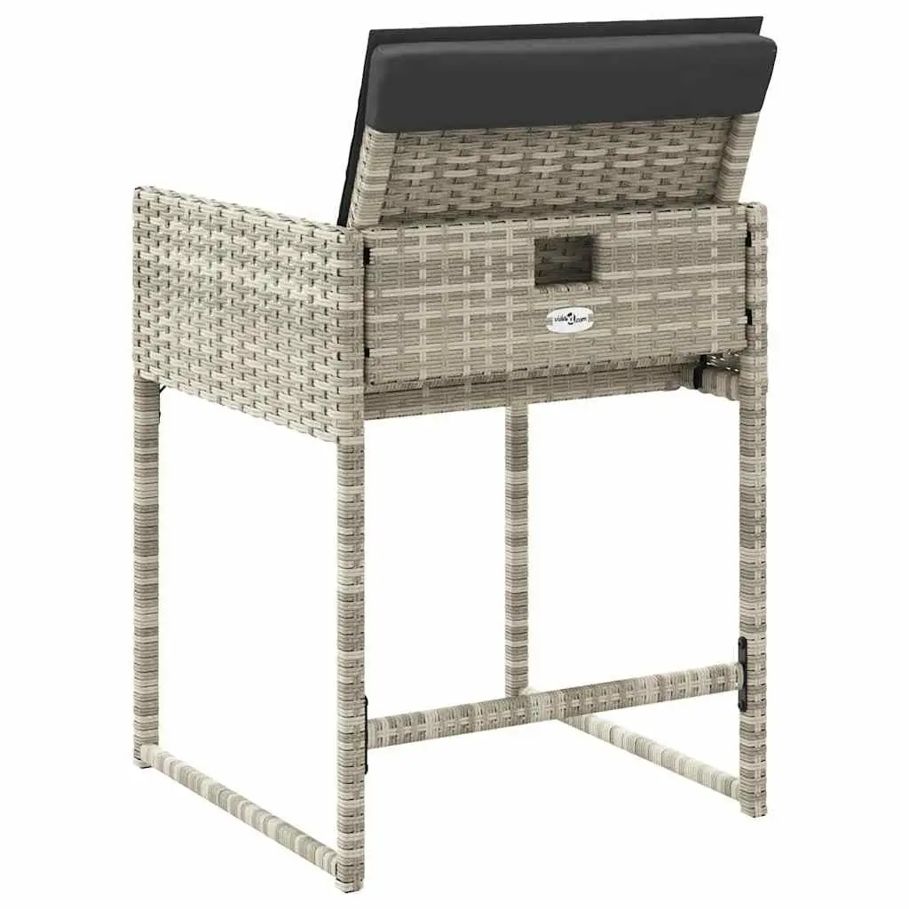 Outdoor Garden Chairs Set 4 Piece Grey Padded Cushions Folding Backrest