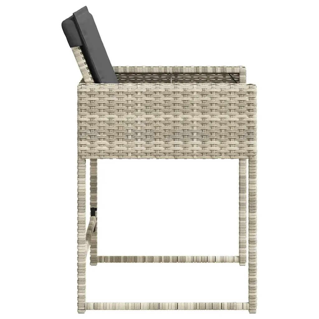 Outdoor Garden Chairs Set 4 Piece Grey Padded Cushions Folding Backrest