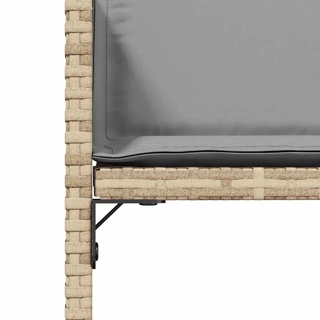 Garden Chairs Folding Backrest Beige 4 Piece with Cushions Outdoor Patio Seating