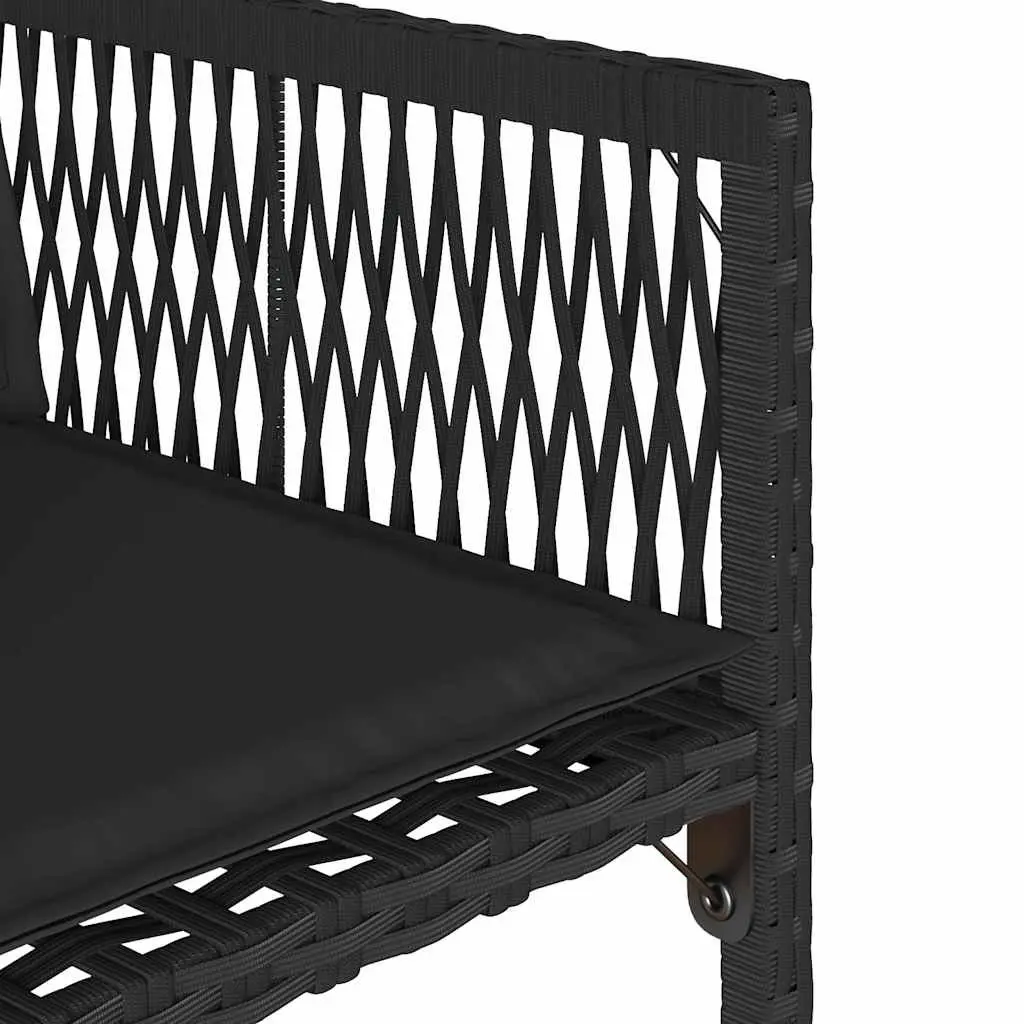 Outdoor Garden Chairs 4 Pieces Black PE Rattan Seating with Padded Cushions