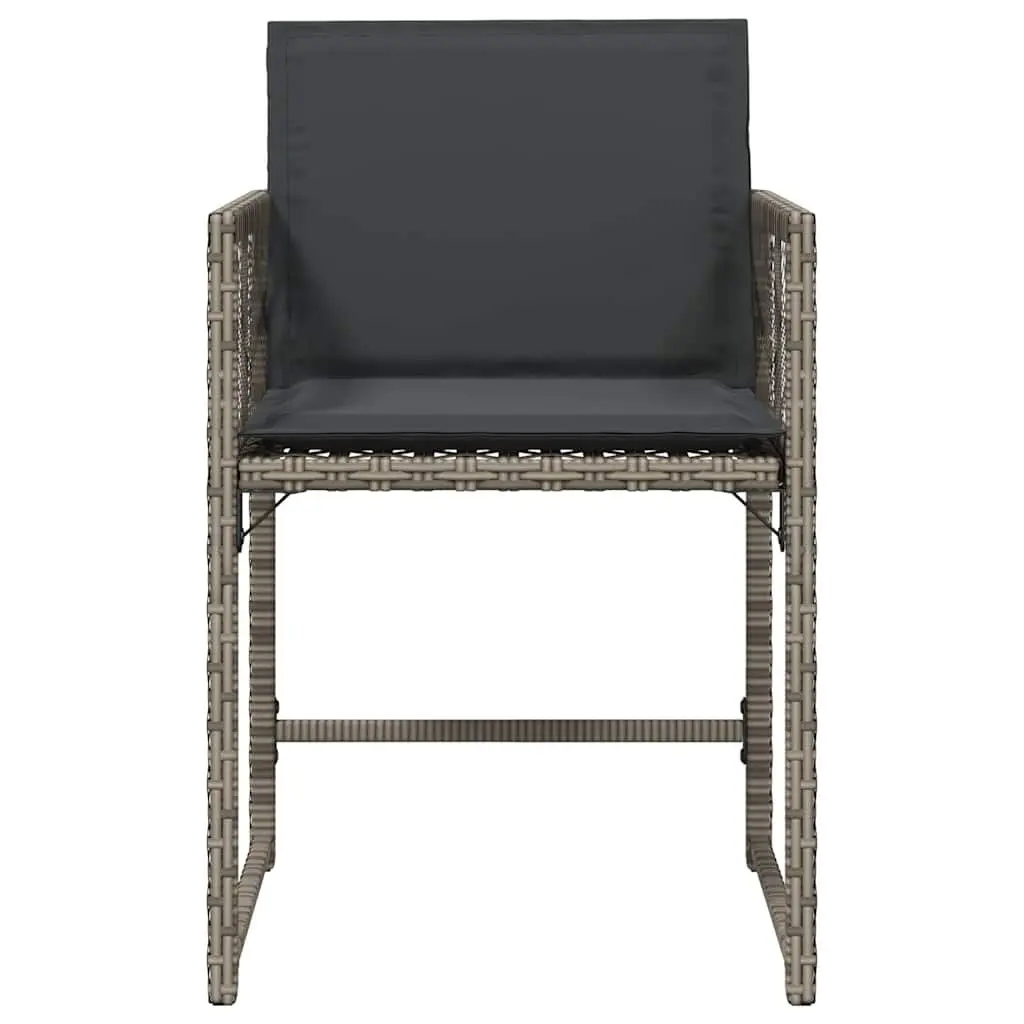 Outdoor Chairs Garden Seating 4 Piece Grey Poly Rattan Furniture Set