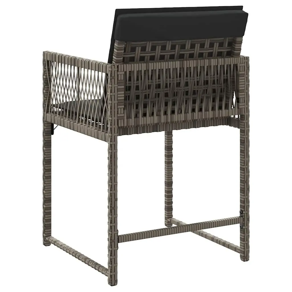 Outdoor Chairs Garden Seating 4 Piece Grey Poly Rattan Furniture Set