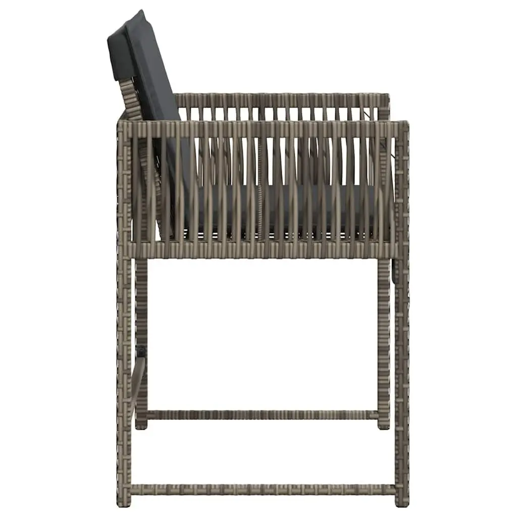 Outdoor Chairs Garden Seating 4 Piece Grey Poly Rattan Furniture Set