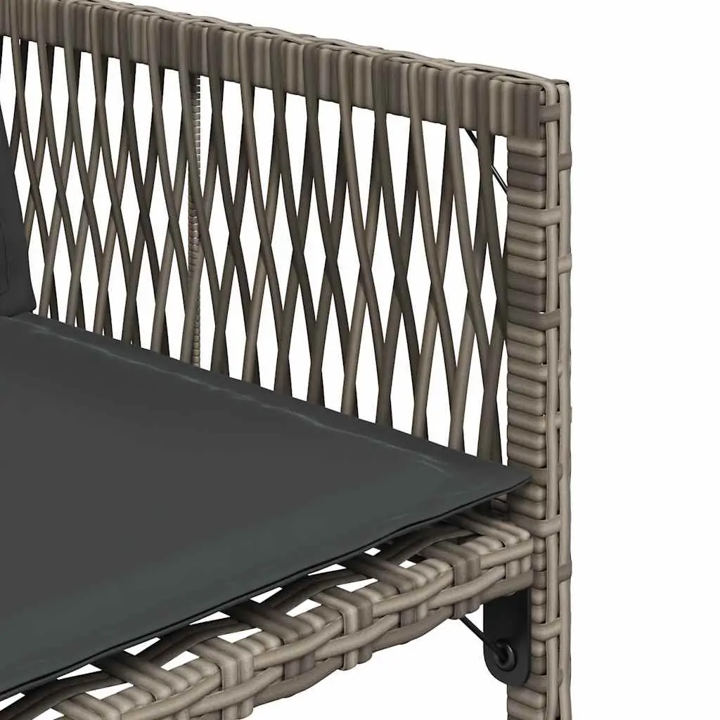 Outdoor Chairs Garden Seating 4 Piece Grey Poly Rattan Furniture Set