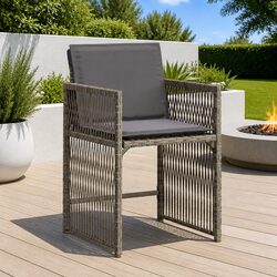 Affordable Comfort with 4 Grey Outdoor Garden Chairs