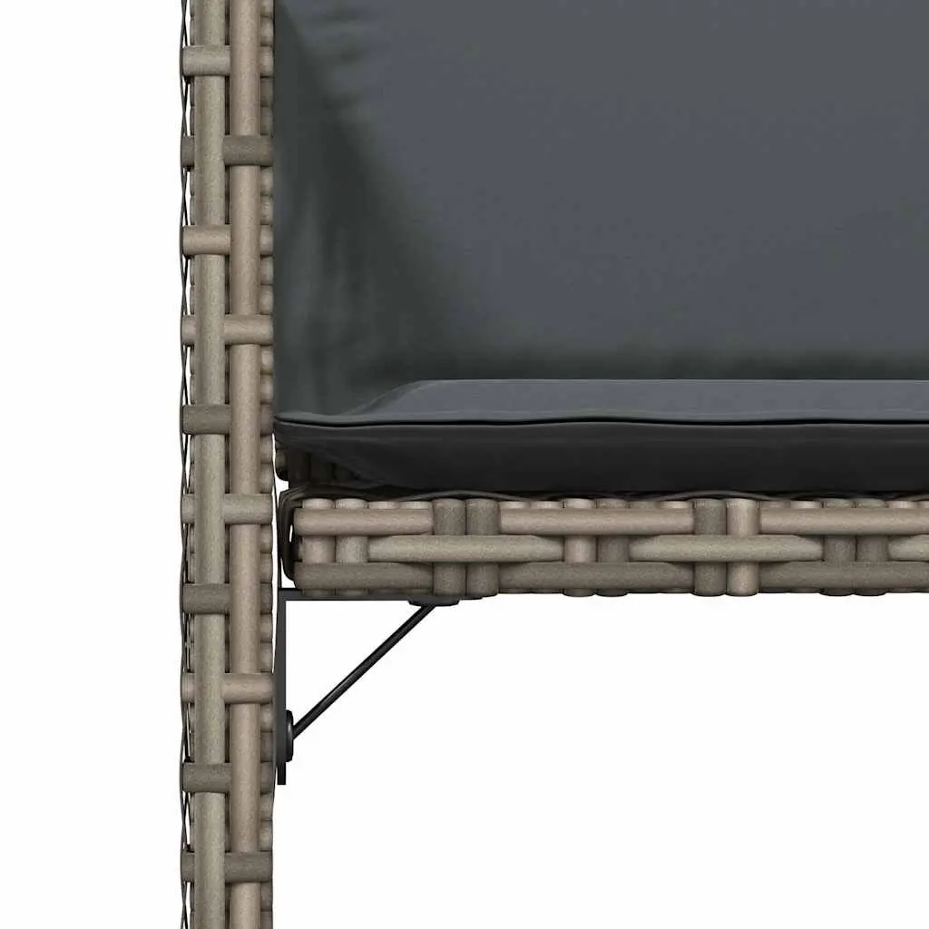 Outdoor Garden Chairs 4 Piece Cushioned Grey Poly Rattan