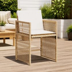 4 Beige Outdoor Garden Chairs with Cushions Included