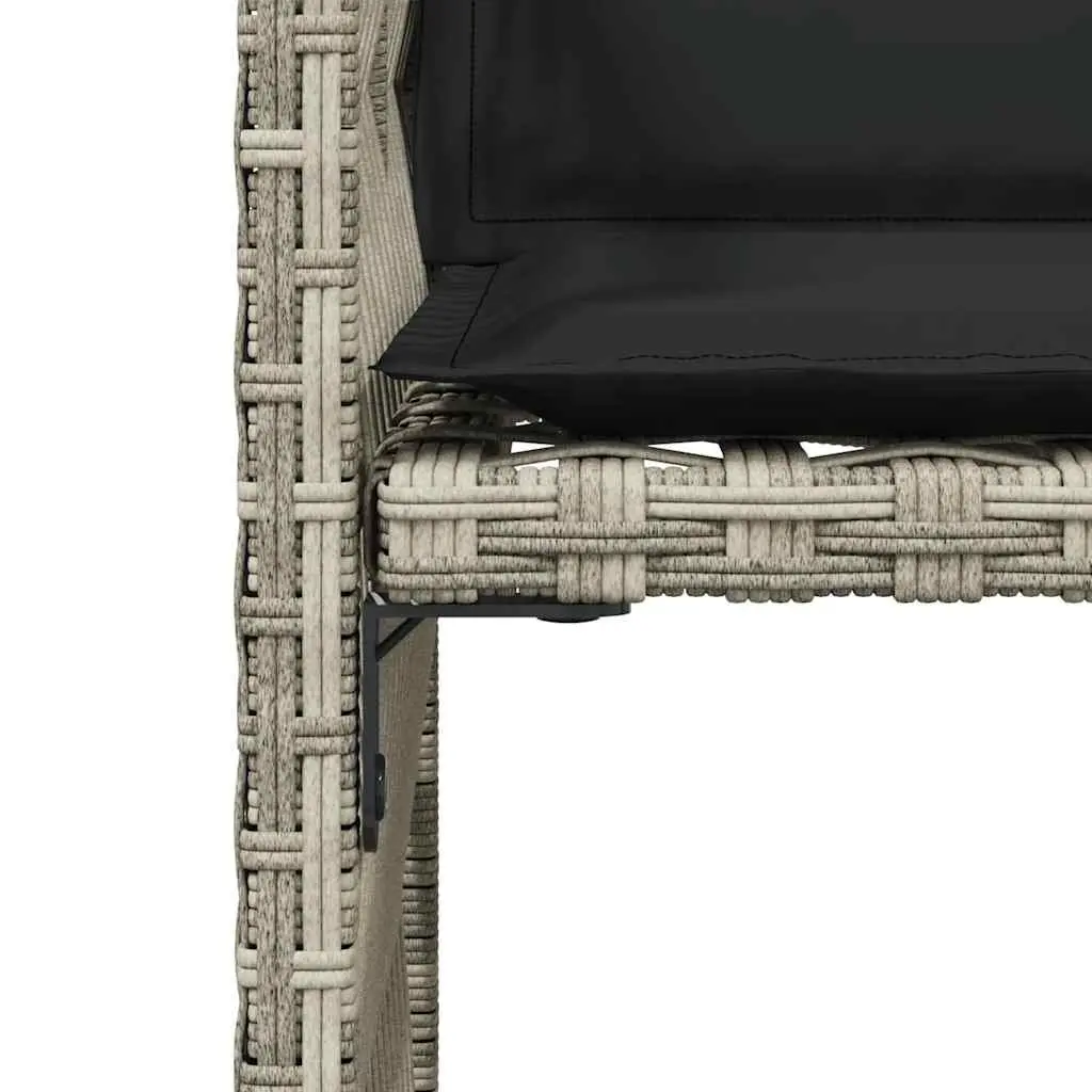 Outdoor Garden Chairs 4 Piece Grey Poly Rattan Padded Seat