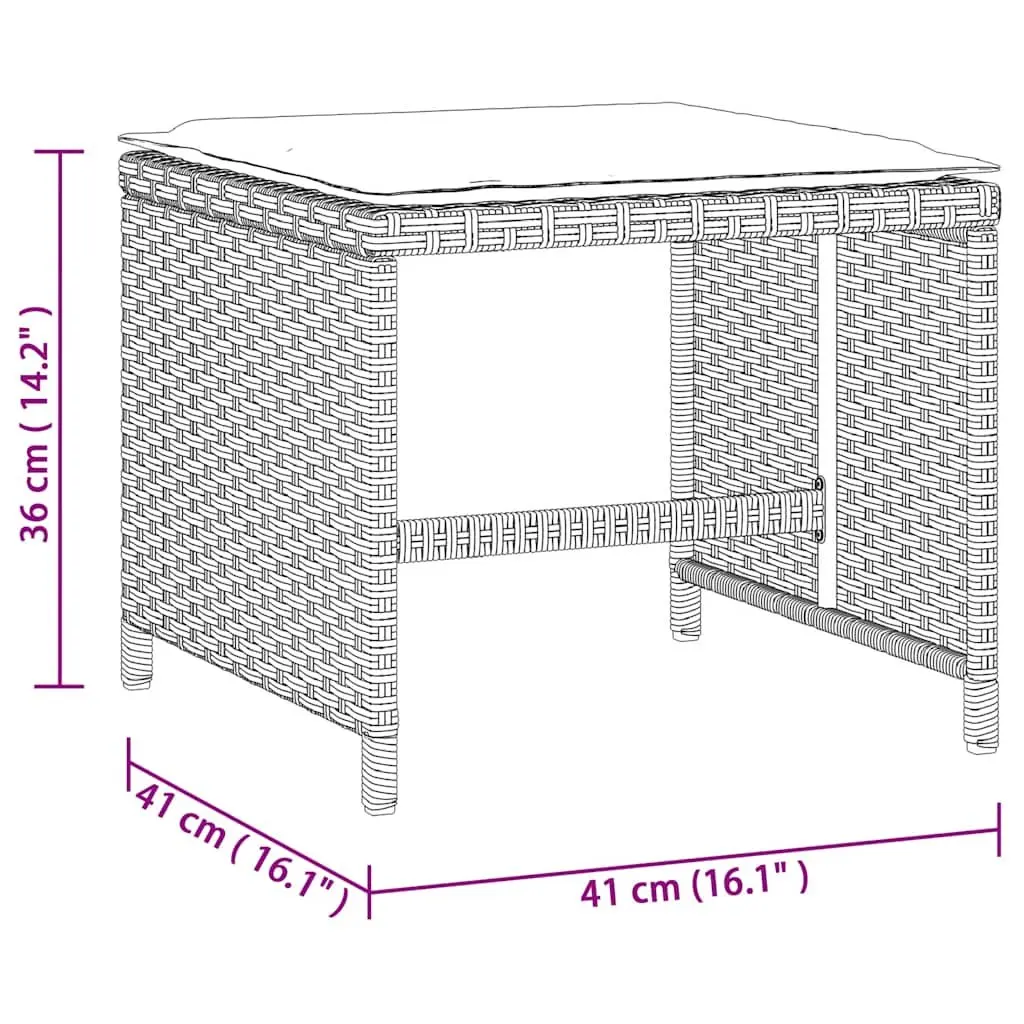 Garden Stools 4 Pieces Outdoor Seating 41x41x36 cm Grey