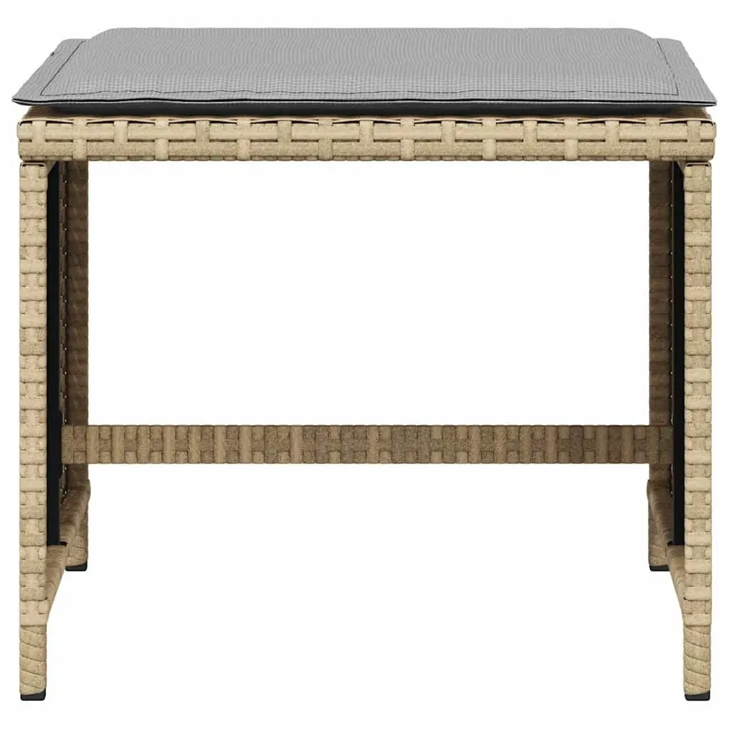 Garden Stools with Cushions 4 pcs Outdoor Patio Seating Set Beige 41x41x36 cm