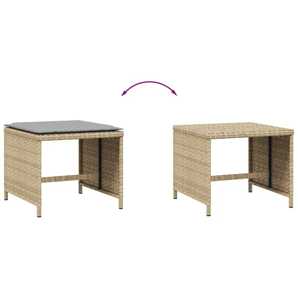 Garden Stools with Cushions 4 pcs Outdoor Patio Seating Set Beige 41x41x36 cm