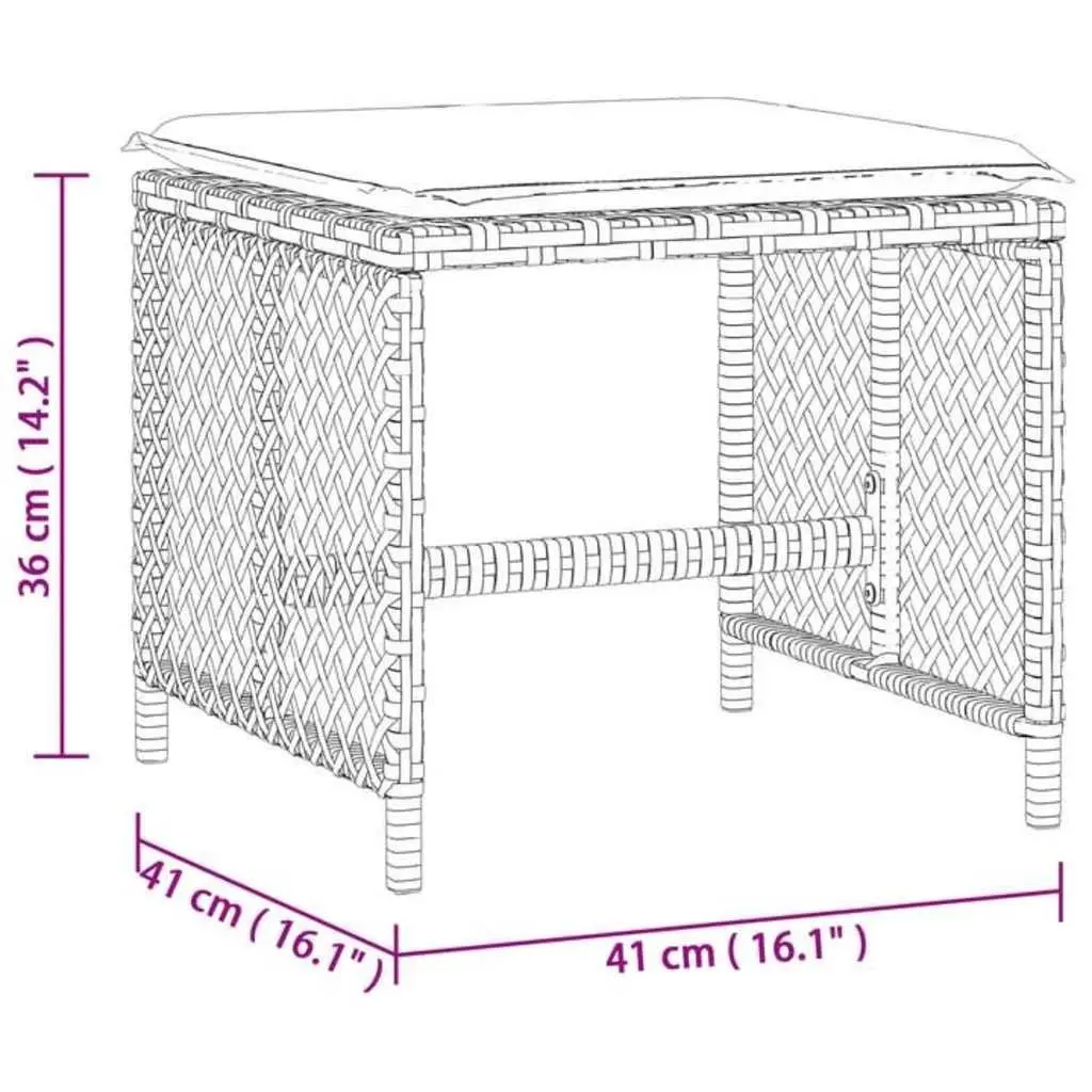 Garden Stools with Cushions