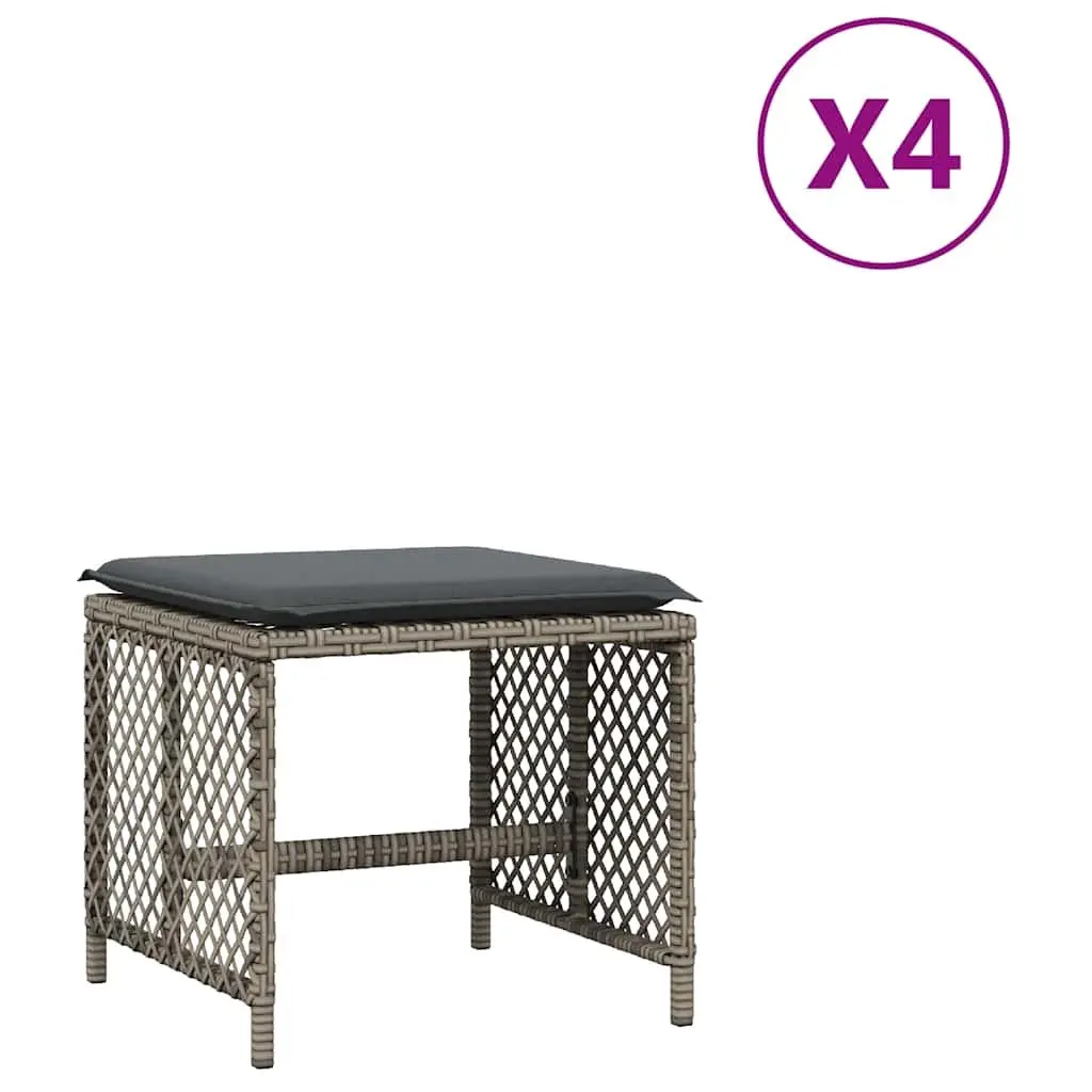 Garden Stools Outdoor Foot Rests 41x41x36cm Grey 4 Piece Set