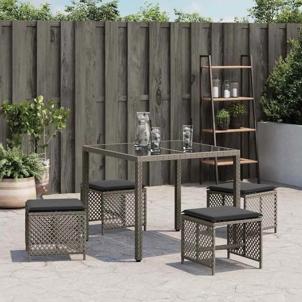 Garden Stools Outdoor Foot Rests 41x41x36cm Grey 4 Piece Set