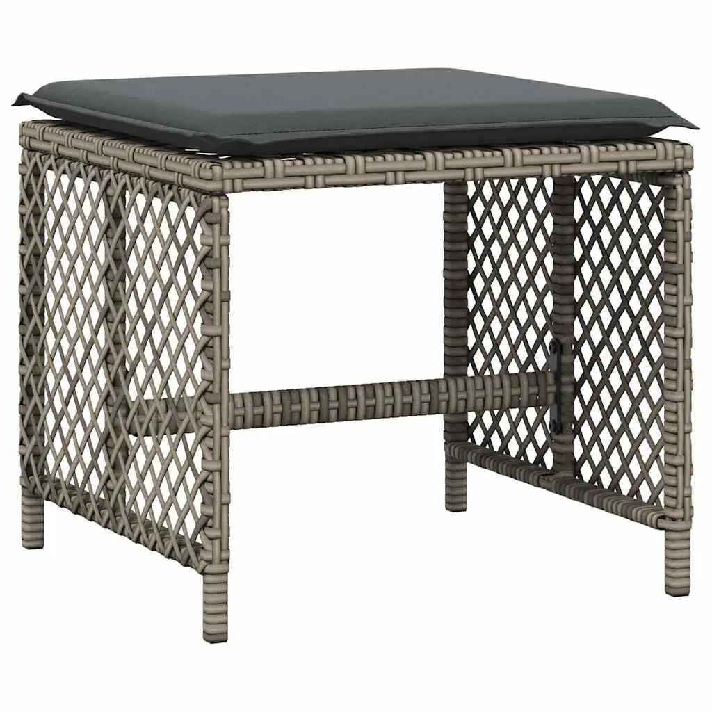Garden Stools Outdoor Foot Rests 41x41x36cm Grey 4 Piece Set