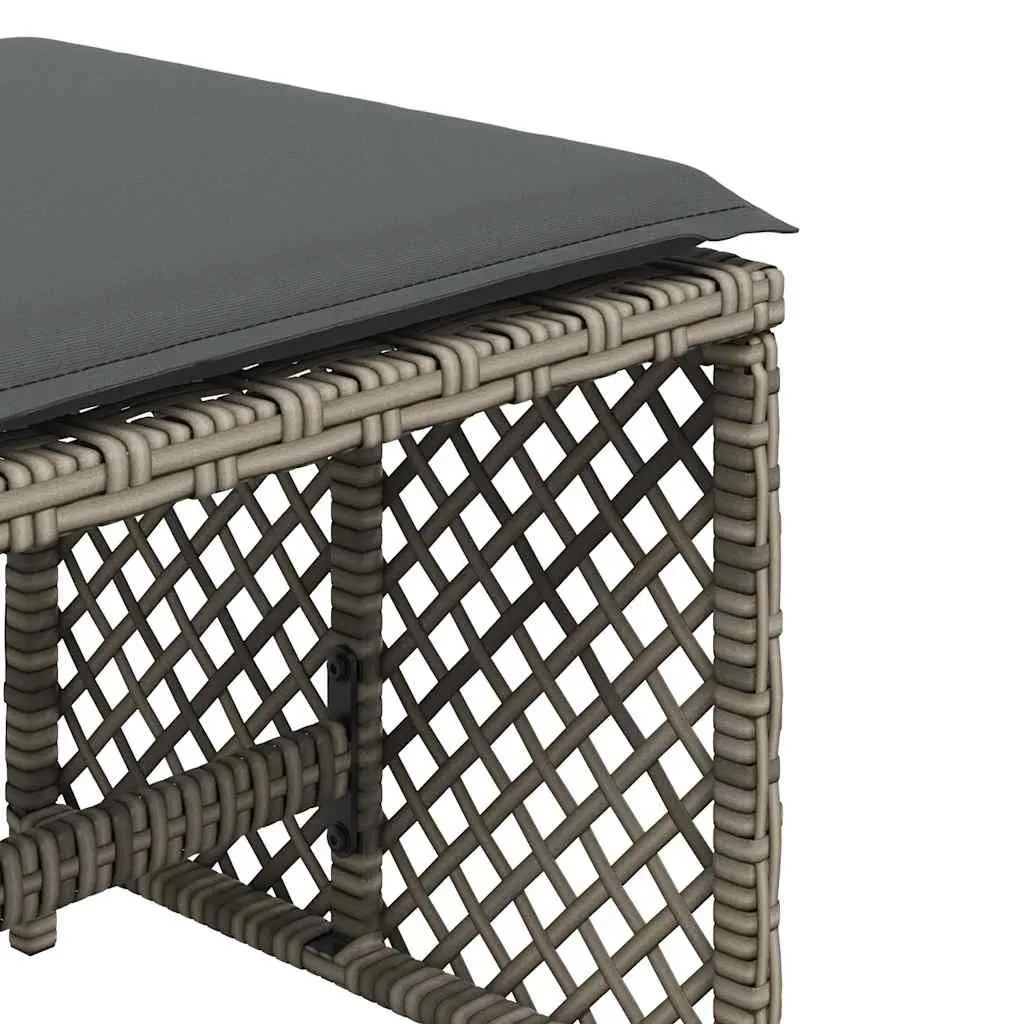 Garden Stools Outdoor Foot Rests 41x41x36cm Grey 4 Piece Set
