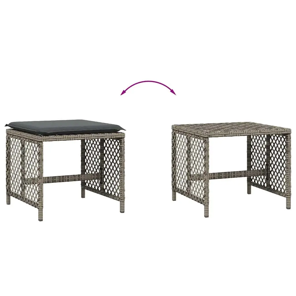 Garden Stools Outdoor Foot Rests 41x41x36cm Grey 4 Piece Set