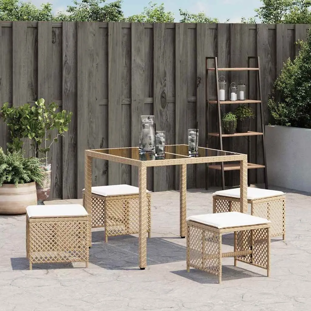 Garden Stools Outdoor Foot Rests 41x41x36cm Beige 4 Pieces