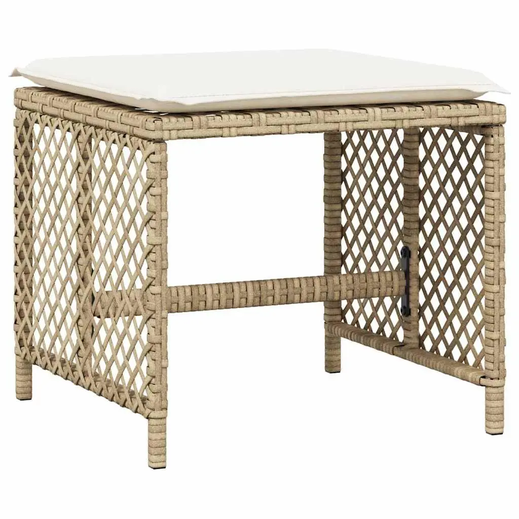 Garden Stools Outdoor Foot Rests 41x41x36cm Beige 4 Pieces