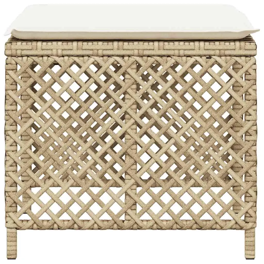 Garden Stools Outdoor Foot Rests 41x41x36cm Beige 4 Pieces
