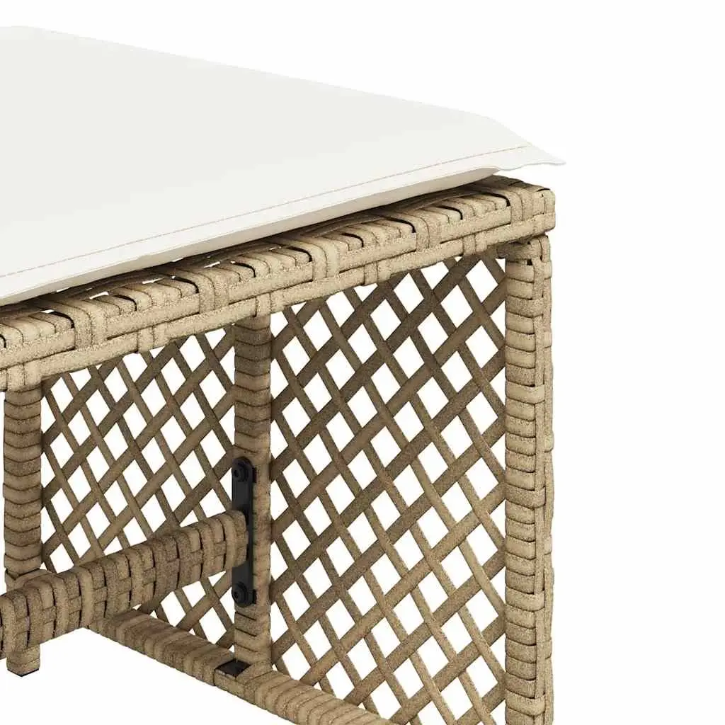 Garden Stools Outdoor Foot Rests 41x41x36cm Beige 4 Pieces