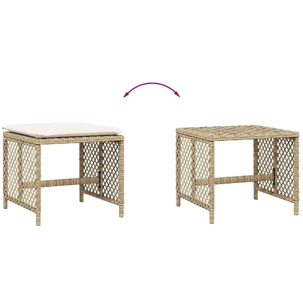 Garden Stools Outdoor Foot Rests 41x41x36cm Beige 4 Pieces