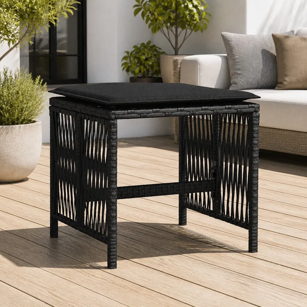 Black Garden Stools Set of 4