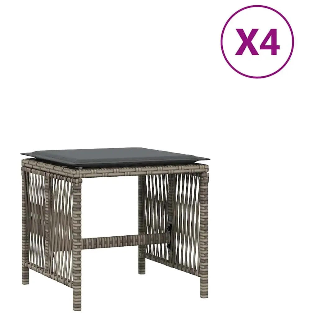 Garden Stools 4 Piece Outdoor Foot Rests 41x41x36 cm Grey