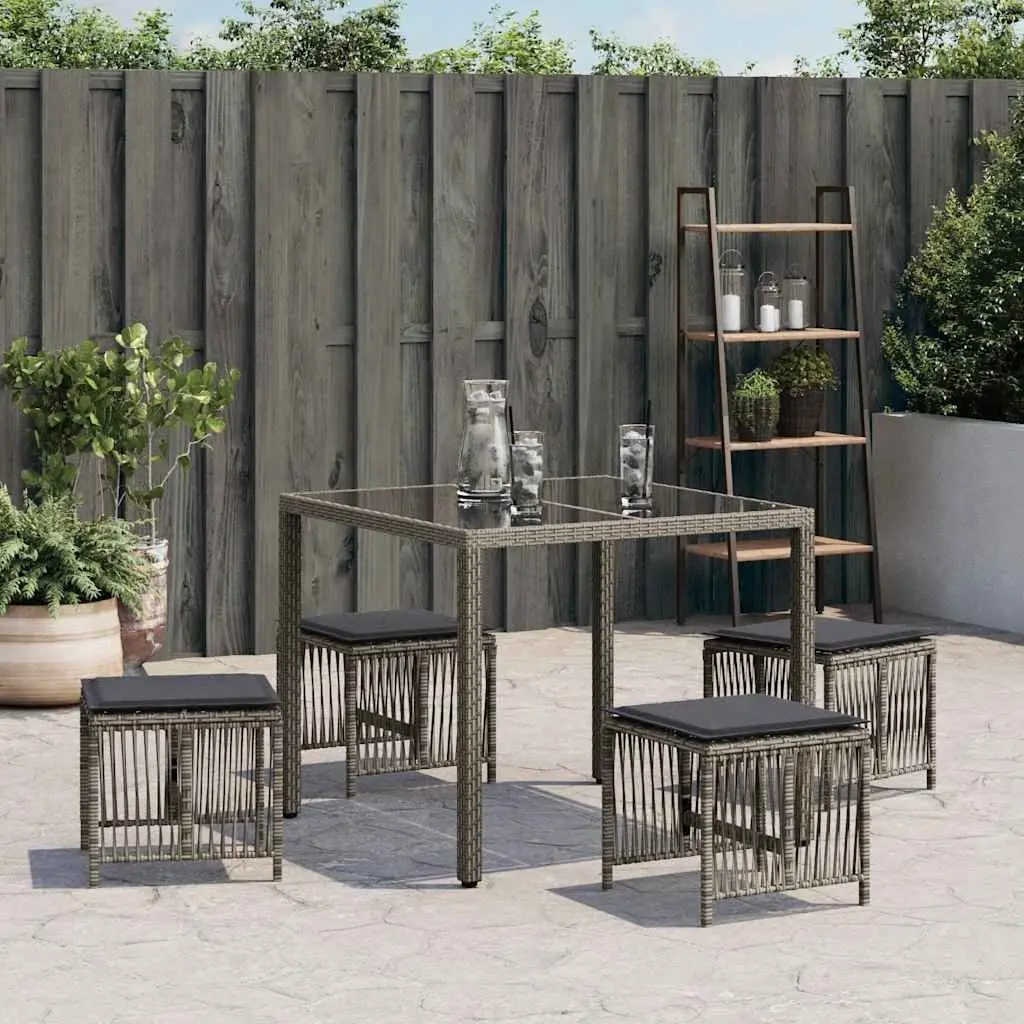 Garden Stools 4 Piece Outdoor Foot Rests 41x41x36 cm Grey