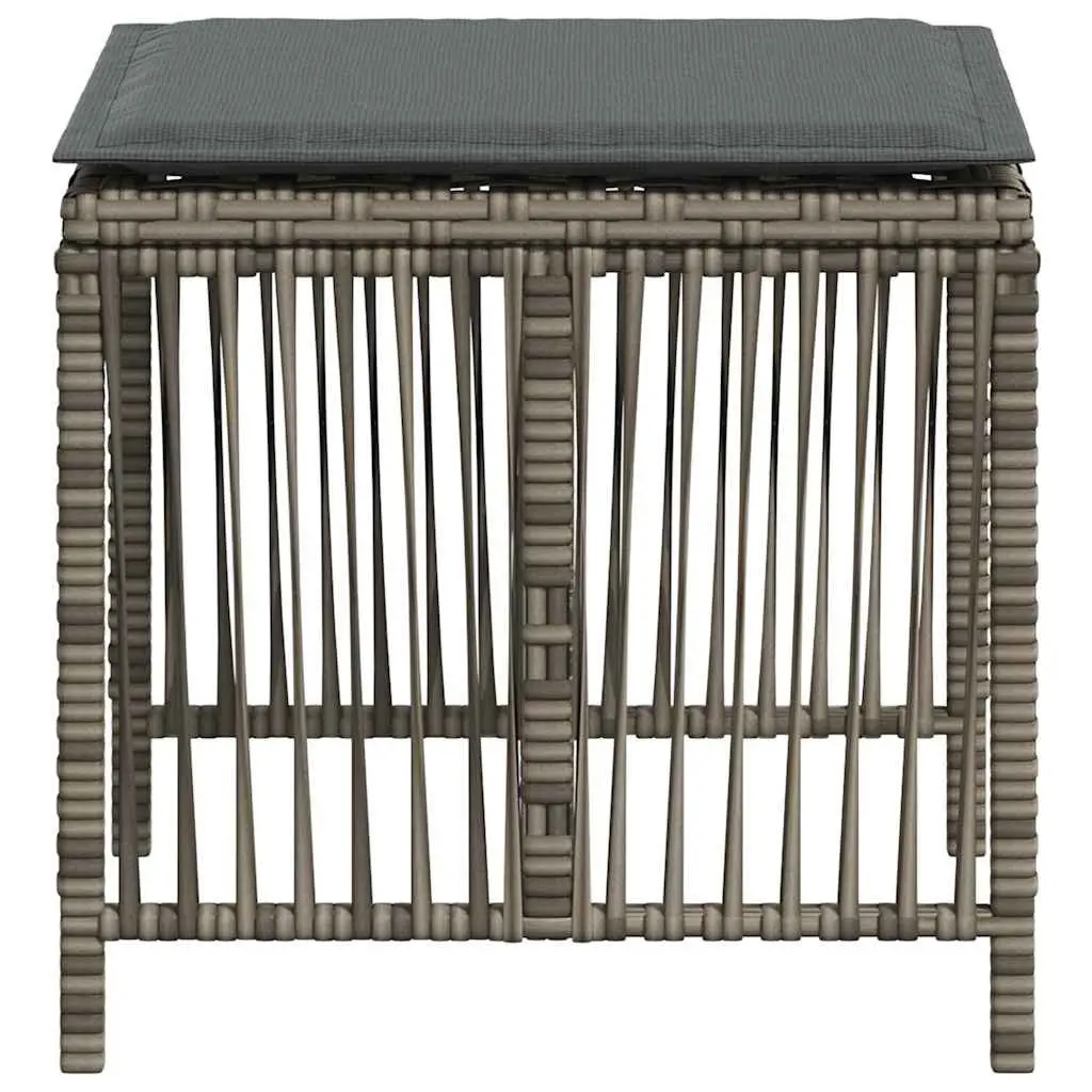 Garden Stools 4 Piece Outdoor Foot Rests 41x41x36 cm Grey