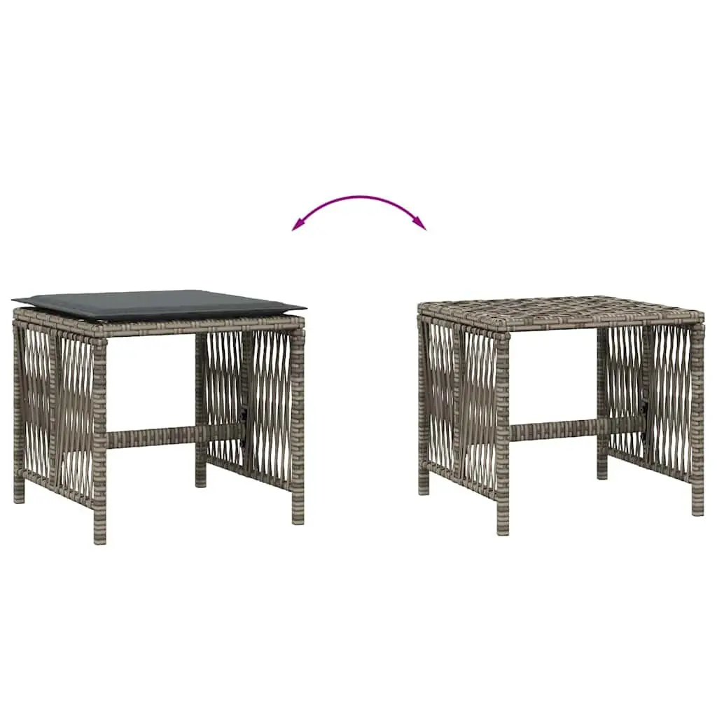 Garden Stools 4 Piece Outdoor Foot Rests 41x41x36 cm Grey