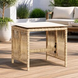 Garden Stools with Cushions 4 pcs Beige Outdoor Seat Patio Furniture Set