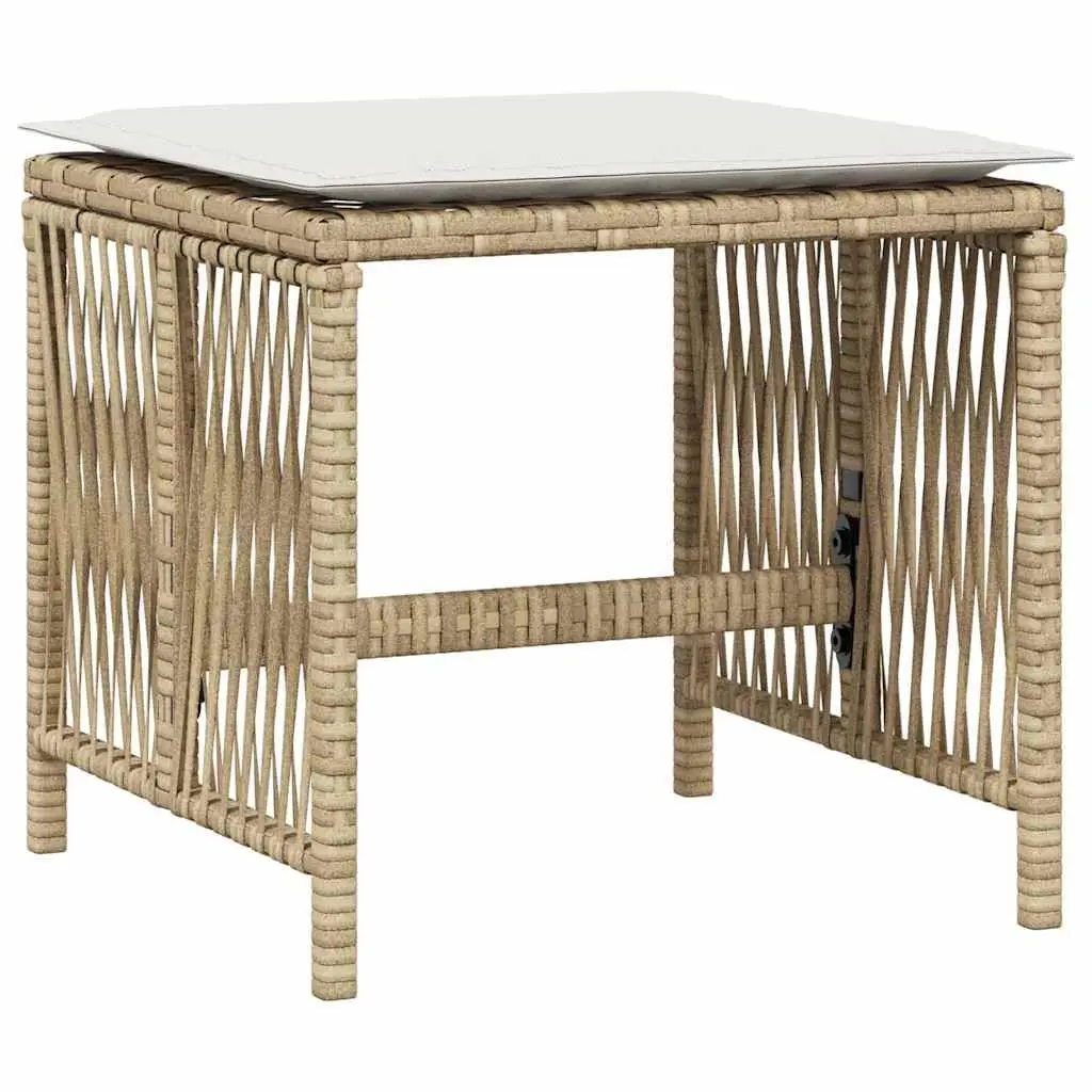 Garden Stools Outdoor Seating 4 Piece Beige Patio Furniture Set