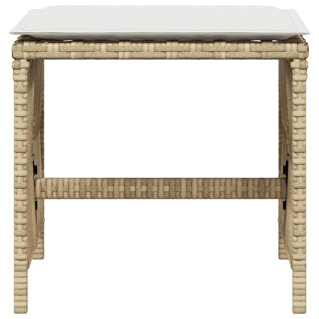 Garden Stools Outdoor Seating 4 Piece Beige Patio Furniture Set