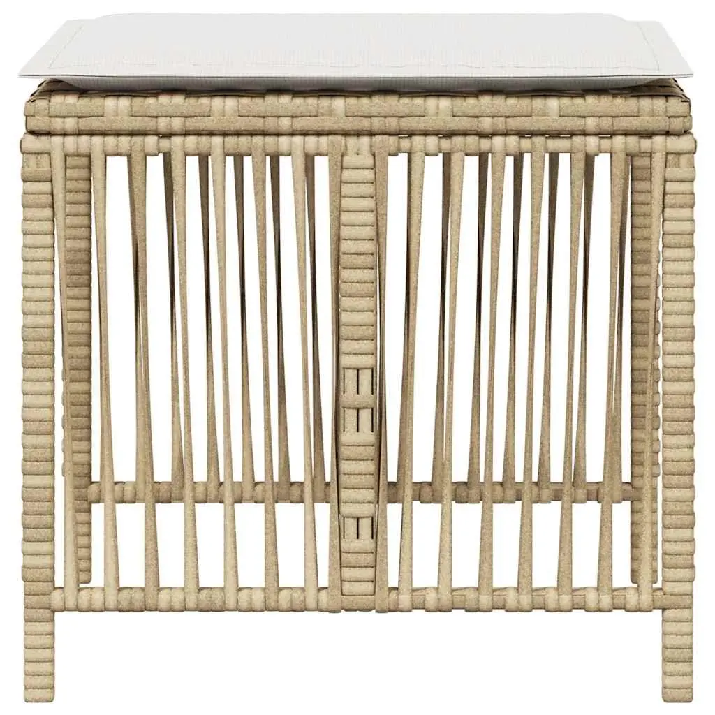 Garden Stools Outdoor Seating 4 Piece Beige Patio Furniture Set