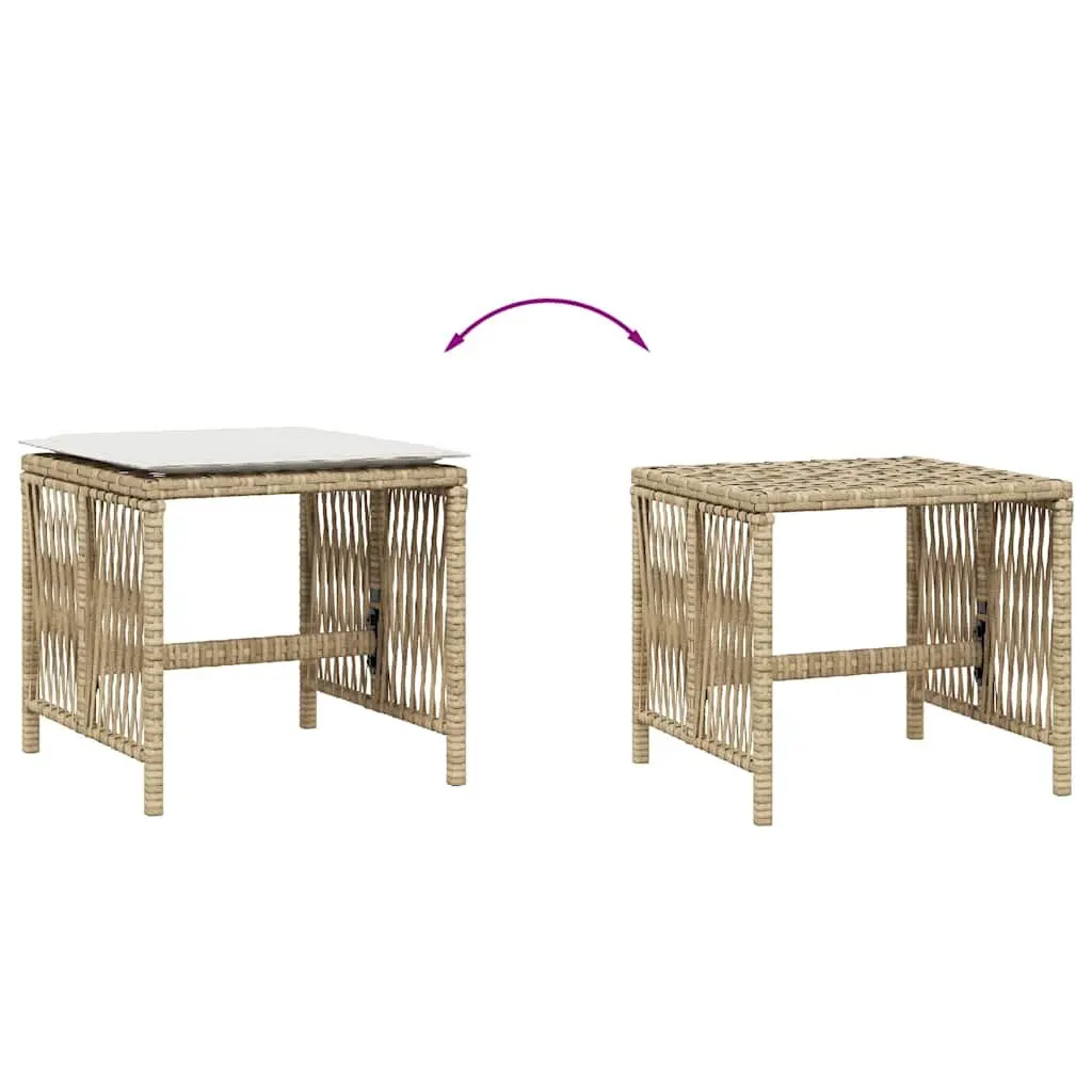 Garden Stools Outdoor Seating 4 Piece Beige Patio Furniture Set
