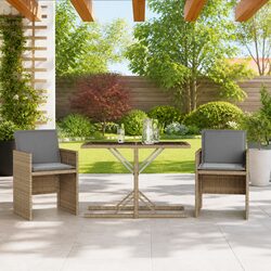 Comfortable and Durable 3 Piece Bistro Set in Beige